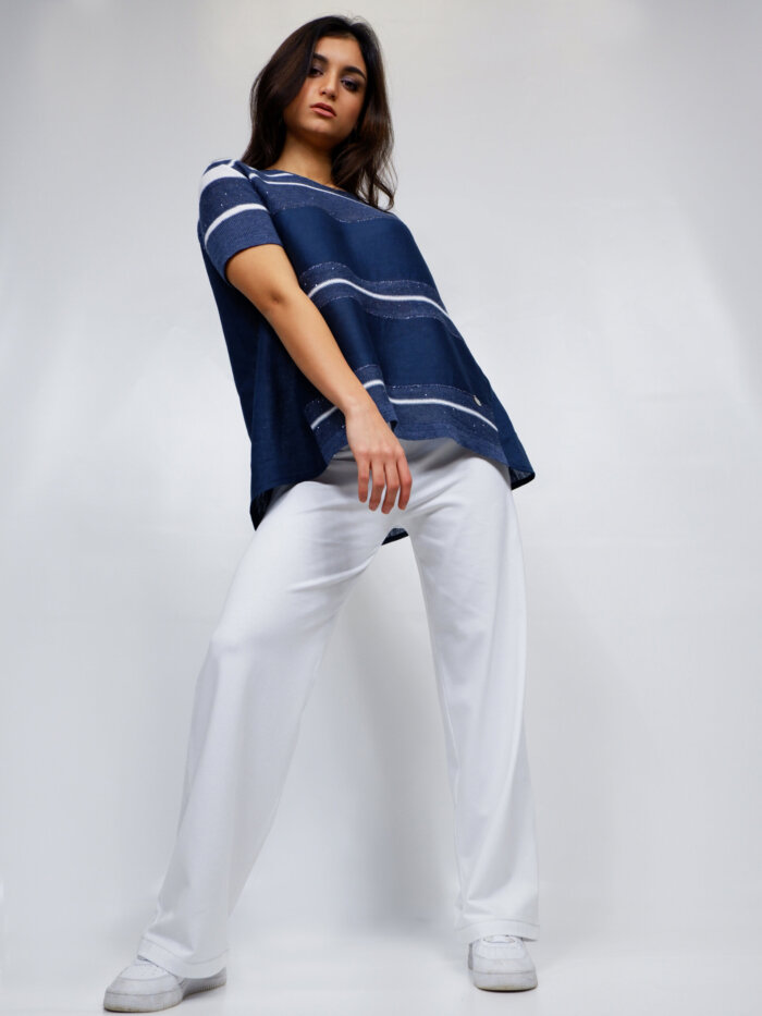 pantalone bianco in cotone stretch