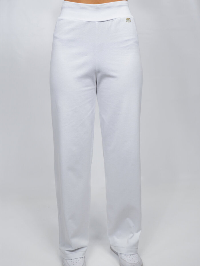 pantalone bianco in cotone stretch