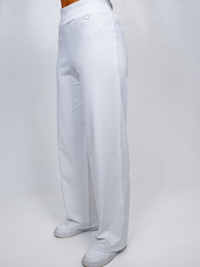 pantalone bianco in cotone stretch