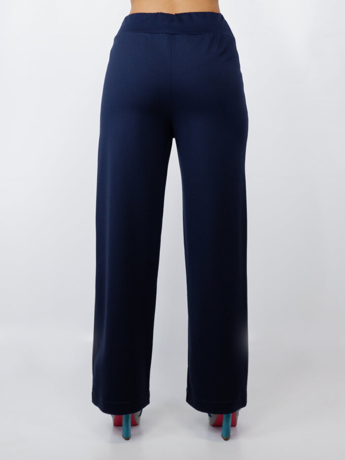 pantalone in cotone stretch blu scuro